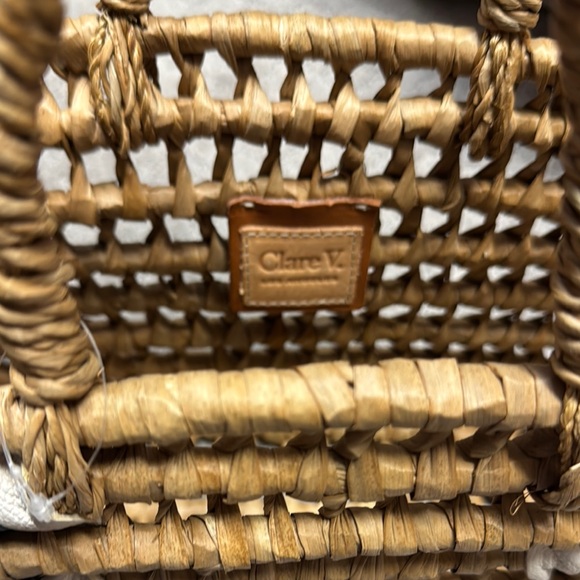 Clare V Woven Tote Bag with Multicolor Accents - Picture 2 of 3